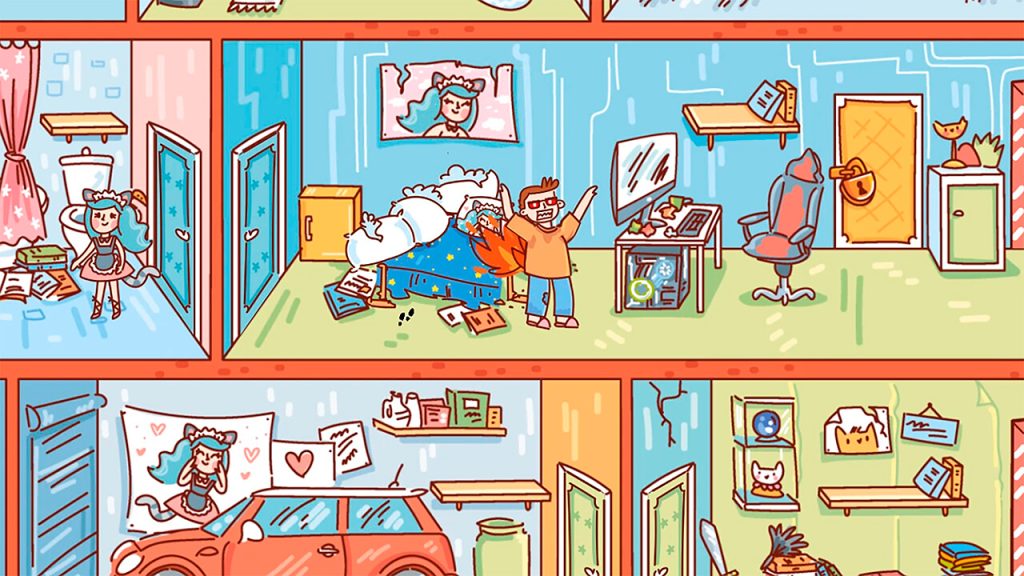 the comical and cartoon-like arcade game Girlfriend from Hell