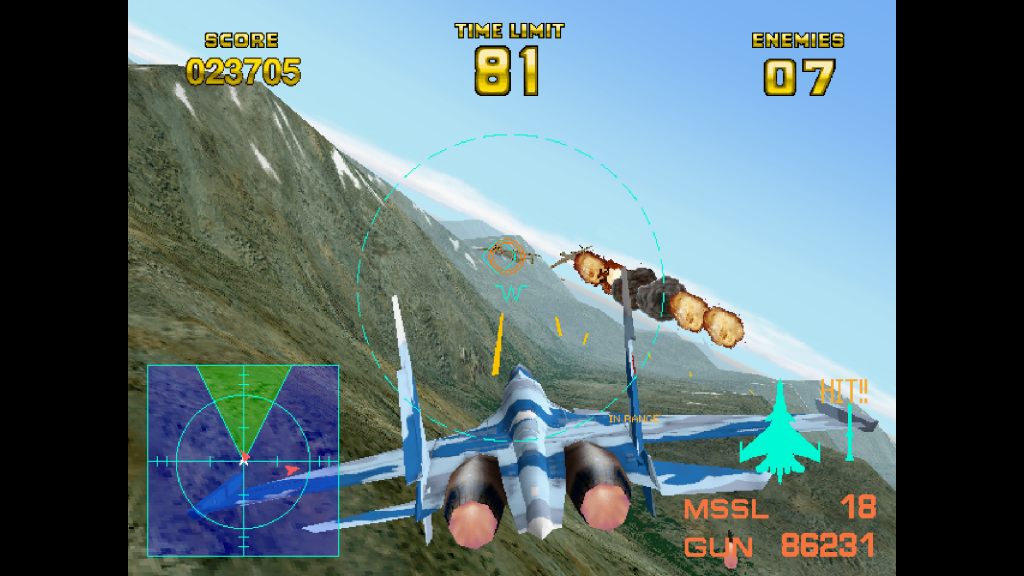 Namco’s 1995 aerial shooter AIR COMBAT 22